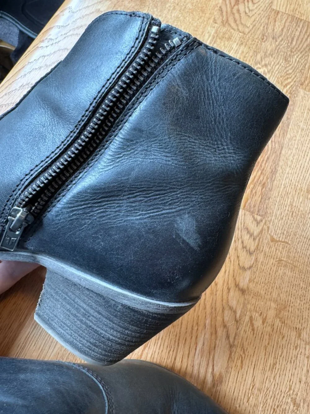 Frye Jennifer Black Leather Booties Size 8M
